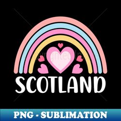 Scotland Rainbow Heart Gift for Women and Girls - Digital Sublimation Download File - Perfect for Creative Projects
