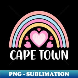 cape town south africa rainbow heart gift for women and girls - exclusive png sublimation download - perfect for personalization