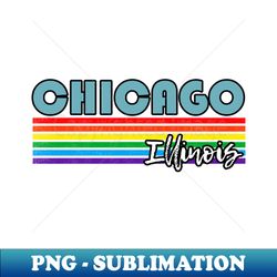 Chicago Illinois Pride Shirt Chicago LGBT Gift LGBTQ Supporter Tee Pride Month Rainbow Pride Parade - High-Quality PNG Sublimation Download - Instantly Transform Your Sublimation Projects