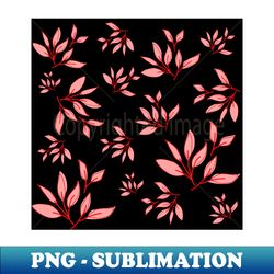 Pink leaves decorative pattern black - PNG Transparent Sublimation Design - Unleash Your Inner Rebellion