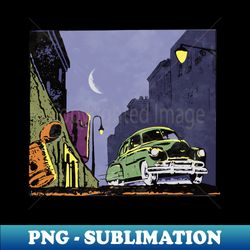 Vintage comic panel 1940s Streetlight - PNG Transparent Digital Download File for Sublimation - Unleash Your Creativity