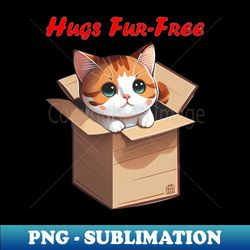 hugs fur-free adorable cat in a box design 13 - professional sublimation digital download - unlock vibrant sublimation designs