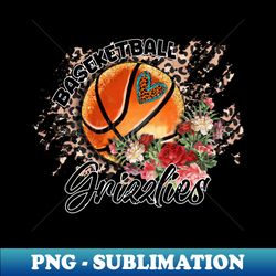 aesthetic pattern grizzlies basketball gifts vintage styles - instant png sublimation download - stunning sublimation graphics