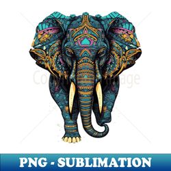 DMT Art Style Elephant - Retro PNG Sublimation Digital Download - Capture Imagination with Every Detail