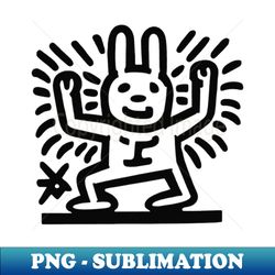 Funny Keith Haring cat yoga - Decorative Sublimation PNG File - Perfect for Personalization