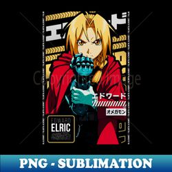 EDWARD ELRIC  FULLMETAL ALCHEMIST  ANIME STARS - Modern Sublimation PNG File - Create with Confidence