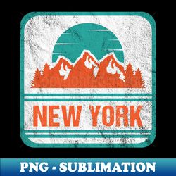 Retro Vintage New York USA Mountain Gift for Men - Decorative Sublimation PNG File - Instantly Transform Your Sublimation Projects