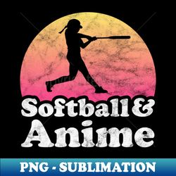 Softball and Anime  Gift for Softball Players Fans and Coaches - High-Quality PNG Sublimation Download - Transform Your Sublimation Creations
