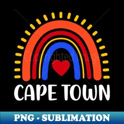 Cape Town South Africa Rainbow Heart Gift - Elegant Sublimation PNG Download - Transform Your Sublimation Creations