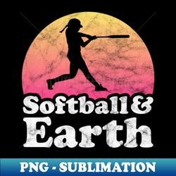 Softball and Earth Gift for Softball Players Fans and Coaches - PNG Transparent Sublimation Design - Instantly Transform Your Sublimation Projects