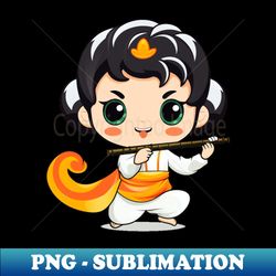 Chibi Girl Playing Flute - High-Quality PNG Sublimation Download - Perfect for Sublimation Mastery