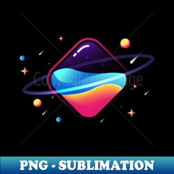 Square fluid planets illustration - PNG Transparent Digital Download File for Sublimation - Unleash Your Inner Rebellion