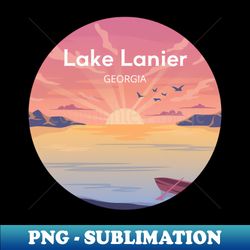 Lake Lanier Georgia - Vintage Sublimation PNG Download - Enhance Your Apparel with Stunning Detail