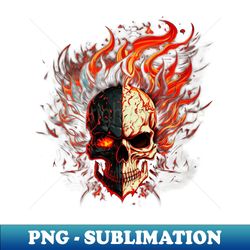 Blaze of Glory The Fiery Skull 2 - Vintage Sublimation PNG Download - Fashionable and Fearless