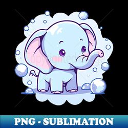 cute baby elephant bubble fun - charming wildlife design - instant sublimation digital download