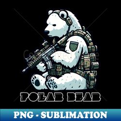 tactical polar bear - png transparent digital download file for sublimation
