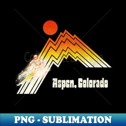 Aspen Colorado 70s80s Retro Souvenir Style Skiing - PNG Transparent Sublimation File