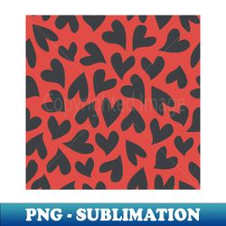 Seamless black hearts pattern - Instant PNG Sublimation Download
