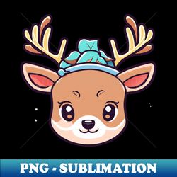 blue hat deer - decorative sublimation png file