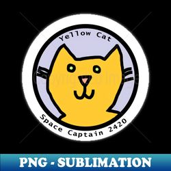 Space Cat Portrait of Captain Yellow Cat - Premium Sublimation Digital Download