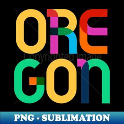 Oregon Mid Century, Pop Art Mondrian - Retro PNG Sublimation Digital Download