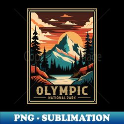 Retro Olympic National Park - Instant Sublimation Digital Download