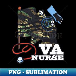 VA Nurse, Camouflage American Flag Nurse - Aesthetic Sublimation Digital File