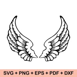Angel wings SVG,Angel wing svg,Angel wings PNG,Wings shape,Wing Outline,DXF,Cut file,Cricut,Silhouette,Bundle,Vector