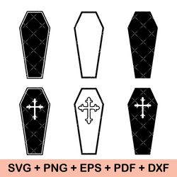 Coffin SVG Files | Halloween SVG Cut Files | Coffin Casket Silhouette Vector File | Halloween Clip Art | CnC Files