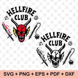 Stranger Things Svg, Hell Svg, Hellfire club svg, Fire Club Svg Halloween svg, Vintage Movie Svg