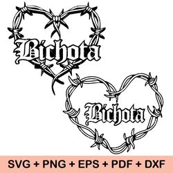 Barb Wire svg, Karol G svg, Bichota svg files, La Bichota svg, Heart Tattoo Svg File for Cricut, Instant Download