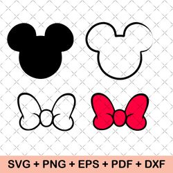 Minnie Mouse SVG Bundle, Mickey Mouse Svg, Princess Svg Files for Cricut and Silhouette, Mickey Minnie Head Svg