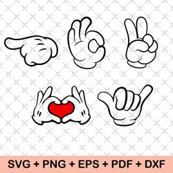 Minnie Mouse hands SVG, Mickey Mouse Svg, Princess Svg Files for Cricut and Silhouette, Mickey Minnie Head Svg