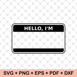 Hello My Name Is SVG Files | Name Tag SVG  | Hello My Name Is Vector Files | Hello My Name Is Silhouette Clip