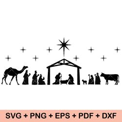 Nativity Scene SVG, Nativity Scene Clipart, Nativity SVG Bundle, Nativity Svg, Christmas SVG, Nativity Silhouette