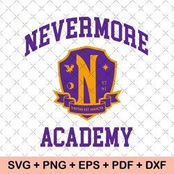 Nevermore Academy Svg, Wednesday Addams svg, Addams Family svg, digital download Cricut cut file