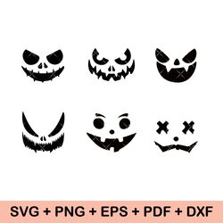 Pumpkin Face Svg Bundle, Jack O Lantern Svg, Halloween Svg, Pumpkin Svg, Halloween pumpkins faces Png, Pumpkin svg