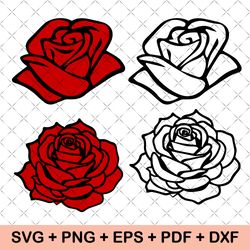 Rose Flower Svg, Roses Svg, Rose Clipart, Flower Svg, Roses Template Svg, Rose Bouquet Svg, Red Rose Svg, Rose Png