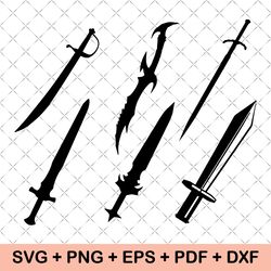 sword, dagger, fancy, simple, knife, blade, clip art, clipart, design, svg files, png file, eps, dxf, pdf file