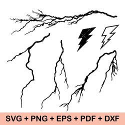 Lightening Bolt svg - Thunder Cut File - svg - dxf - eps - png - Silhouette - Cricut - Digital Download