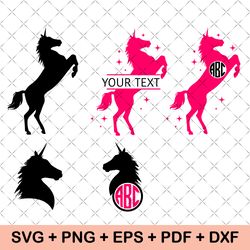 Unicorn Monogram Svg, Unicorn Svg, Unicorn Monogram, Unicorn Clip Art, Unicorn Graphics, Unicorn Prints, Unicorn Svg