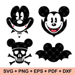 Halloween Mouse Svg, Halloween SVG, Mouse Head SVG, Mickey Vampire Svg, Halloween Svg
