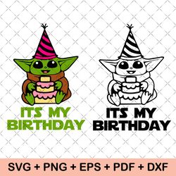 Yoda birthday svg, Grogu Svg, Baby Yoda svg Balloon svg Mandalorian svg Star Wars svg, Baby Yoda Cricut Vector