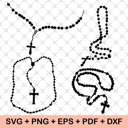 Rosary Svg, Rosary Bundle Svg, Rosary Heart Png, Rosart Clipart, Rosary Eps, Rosary Dxf, Rosary Cricut, Rosary Silhouett