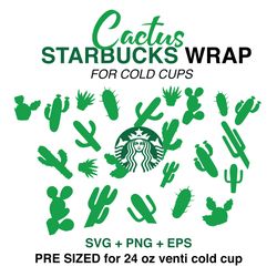 cactus wrap svg, anime wrap svg, starbucks wrap svg, 24oz cold cup svg, venti cold cup svg, full wrap svg, wrap svg