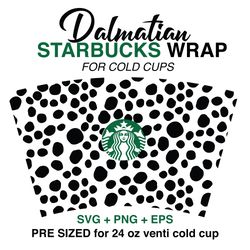 dalmatian print wrap svg, wrap svg, starbucks wrap svg, 24oz cold cup svg, venti cold cup svg, full wrap svg, wrap svg