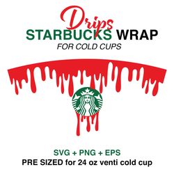 Blood Drip wrap svg, Murder wrap svg, Starbucks wrap Svg, 24oz Cold Cup Svg, Venti Cold Cup Svg, Full Wrap Svg, Wrap Svg