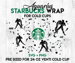 Aquarius svg, Zodiac wrap svg, Starbucks wrap Svg, 24oz Cold Cup Svg, Venti Cold Cup Svg, Full Wrap Svg, Wrap Svg