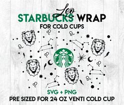 Leo svg, Zodiac wrap svg, Starbucks wrap Svg, 24oz Cold Cup Svg, Venti Cold Cup Svg, Full Wrap Svg, Wrap Svg