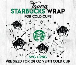 Taurus svg, Zodiac wrap svg, Starbucks wrap Svg, 24oz Cold Cup Svg, Venti Cold Cup Svg, Full Wrap Svg, Wrap Svg